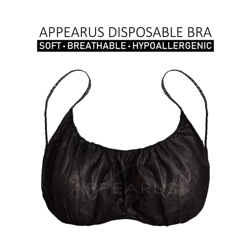 APPEARUS 50 Ct. Disposable Bras - Women's Backless Spa Bra for Spray Tanning and Body Treatments, Black - Image 5